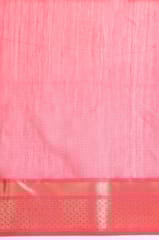 Living Looms of India - Orange Bhund Buti Maheshwari Saree with Gold Zari Work
