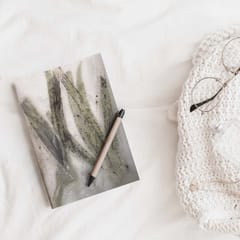 Eco-printed Handmade Journal - Eucalyptus leaf print