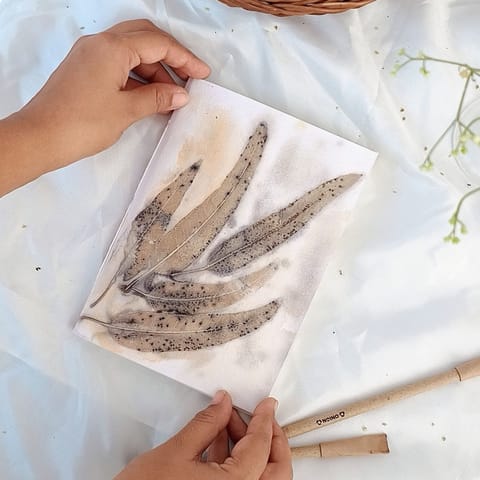 Eco-printed Handmade Journal - Wild Fire