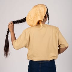 Eco-printed Silk Bandana - Peach with brown dots