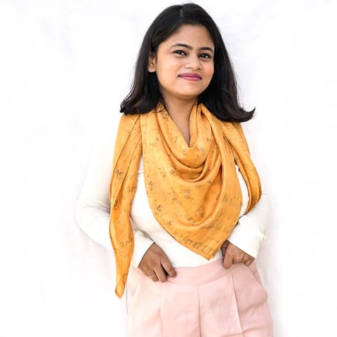 Radiant Yellow Silk Square Scarf