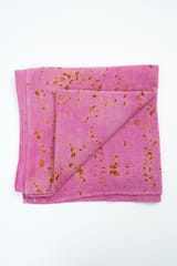 Eco-printed Kala Cotton Stole- Pink with Yellow