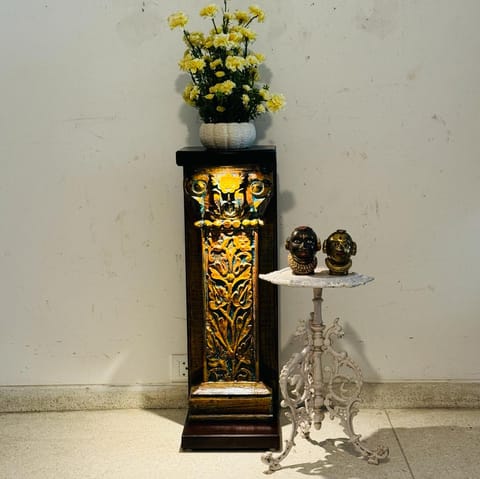 Khoj Crafts - Wooden pedestal : Ruhana 10