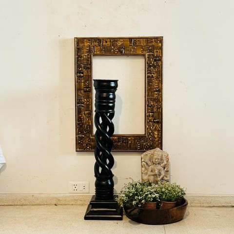 Khoj Crafts - Spiral Vintage  Pillar Pedestal : Stambh 3