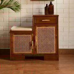 Opaque Studio-Umber Cane Double Door Cabinet