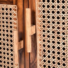 Opaque Studio-Umber Cane Double Door Cabinet