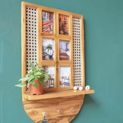 Opaque Studio-Window Teak Wood Wall Mounted Photo Frame