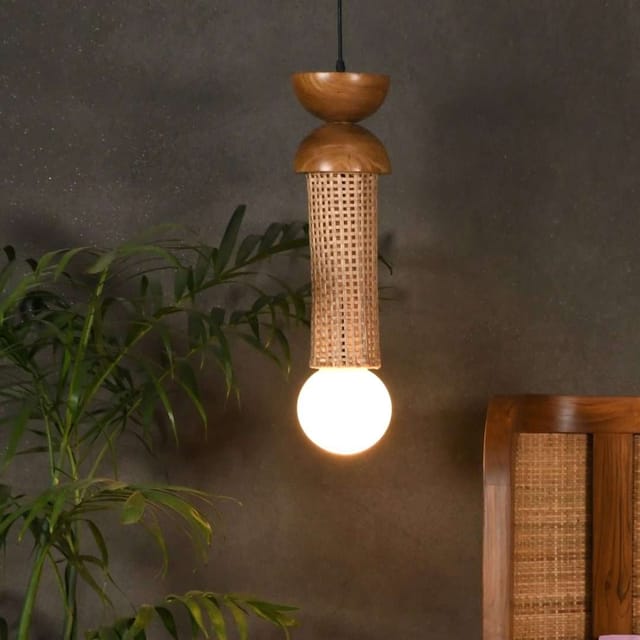 Opaque Studio-Mopong Teak Cane Pendant Lamp