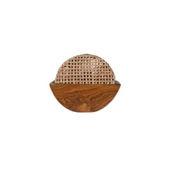 Opaque Studio-Noksen Cane Teak Table Lamp