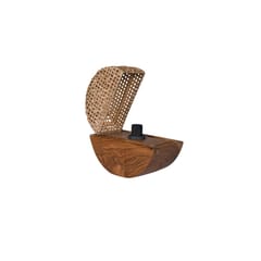 Opaque Studio-Noksen Cane Teak Table Lamp
