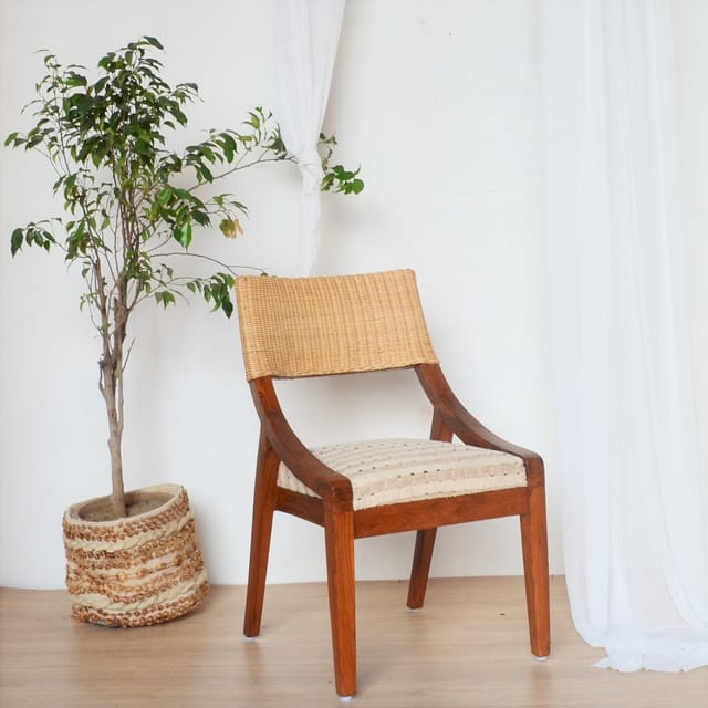 Opaque Studio-Mongar Cane Teak Wood Chair