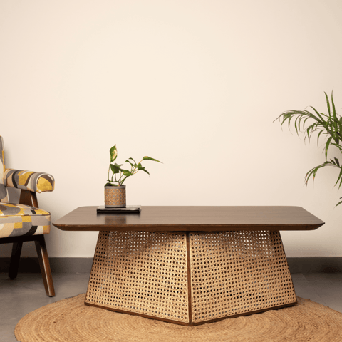 Opaque Studio-Ariella Teakwood Cane Coffee Table