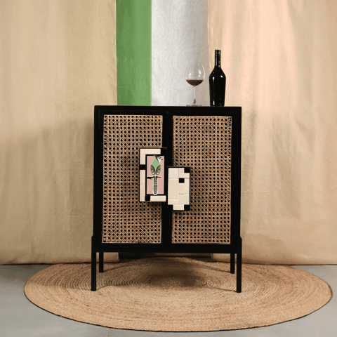 Opaque Studio-Gobleto Cane Bar Cabinet