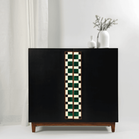 Opaque Studio-Tartan Double Door Cabinet