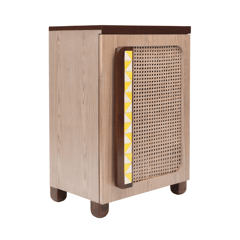 Opaque Studio-Cocoa Cane Single Door Cabinet