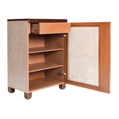 Opaque Studio-Cocoa Cane Single Door Cabinet