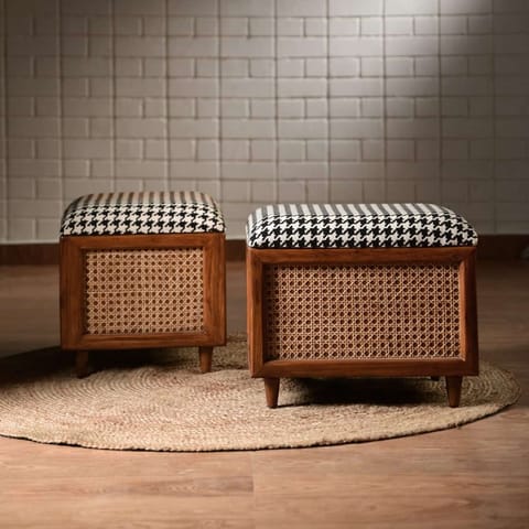 Opaque Studio-Houndstooth Ottoman