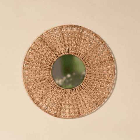 Opaque Studio-Cane Round Wall Mirror