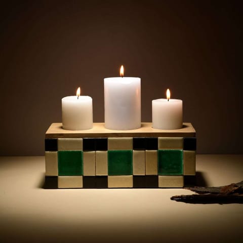 Opaque Studio-Blade of Grass Candle Holder