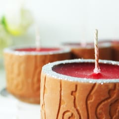Craftlipi - Terracotta Clay Designer "DOMATIC CYLINDER" Perfumed Candle / Reusable Candle Holder - Set of 4