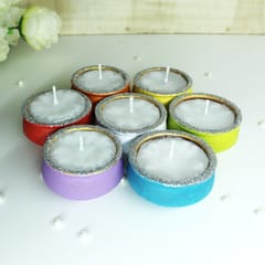 Craftlipi - Multicolour Terracotta Clay "HANDI" Perfumed Candles / Reusable Pots : Set of 12