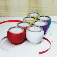 Craftlipi - Multicolour Terracotta Clay Pot "BALL" Perfumed Candles / Reusable Pots : Set of 12