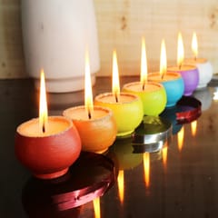Craftlipi - Multicolour Terracotta Clay Pot "BALL" Perfumed Candles / Reusable Pots : Set of 12