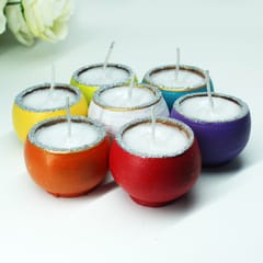 Craftlipi - Multicolour Terracotta Clay Pot "BALL" Perfumed Candles / Reusable Pots : Set of 12