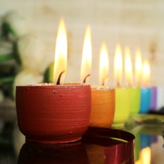 Craftlipi - Multicolour Terracotta Clay Pot "CUP" Perfumed Candles / Reusable Pots : Set of 12