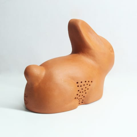 Craftlipi - Porus Terracotta RABBIT Air Aroma Diffuser for Indoor TABLE TOP : Set of 1 RABBIT + 6 perfumes 10ml each