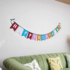 UMW - Upcycled Happy Birthday Swallowtail Flag Bunting/Banner