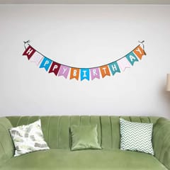 UMW - Upcycled Happy Birthday Swallowtail Flag Bunting/Banner