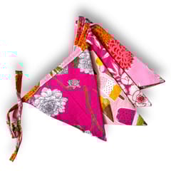 UMW - Upcycled Party Pink Streamer Combo - Pink Banner Bunting + Pink Fringe Streamer Garland (Pack of 2)