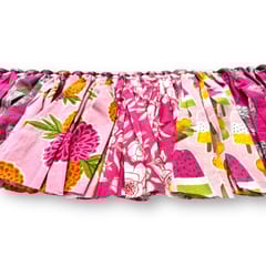 UMW - Upcycled Party Pink Streamer Combo - Pink Banner Bunting + Pink Fringe Streamer Garland (Pack of 2)
