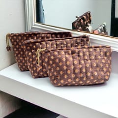 UMW - Bloom & Brown Vanity Pouch (Pack of 3)