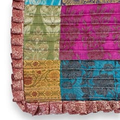 UMW - EarthSilk Patchwork Frilly Cushion Covers (100% Silk)