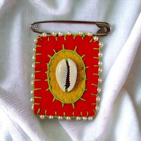UMW - Weave Whimsy Orange Brooch