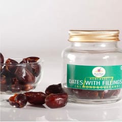 UMW - Eco Diwali Gift Box 2 | Genda/Marigold Cloth Flower Garland | Soy Candle Jar | Dates Jar with Filling