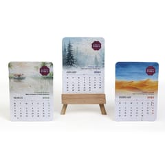 bioQ Plantable Desk Calendar 2025 - Majestic India with Wooden Stand | Eco Gift