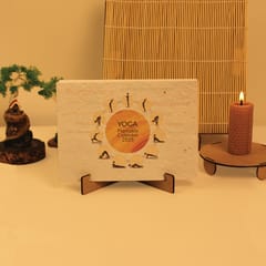 bioQ Plantable Desk Calendar 2025 - Yoga Collection with MDF Stand | Premium Large Format Eco Gift (7"x5")