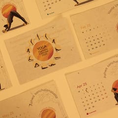 bioQ Plantable Desk Calendar 2025 - Yoga Collection with MDF Stand | Premium Large Format Eco Gift (7"x5")