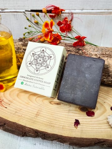 Almitra Sustainables-Chocolate Coffee Handmade Cold Processed Soap