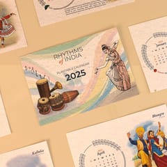 bioQ Plantable Desk Calendar 2025 - Classical Dance Collection with Wooden Easel Stand | Premium Large Format Eco Gift (7"x5")