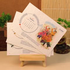 bioQ Plantable Desk Calendar 2025 - Classical Dance Collection with Wooden Easel Stand | Premium Large Format Eco Gift (7"x5")
