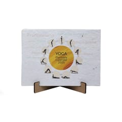 bioQ Plantable Desk Calendar 2025 - Yoga Collection with MDF Stand | Premium Large Format Eco Gift (7"x5")