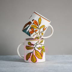 Almiro Tree Ceramic Coffee Mug for Hot & Cold Coffee, Milk & Tea Cup  with Panther Design, Black, Pack of 1, 350ml