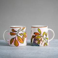 Almiro Tree Ceramic Coffee Mug for Hot & Cold Coffee, Milk & Tea Cup  with Panther Design, Black, Pack of 1, 350ml