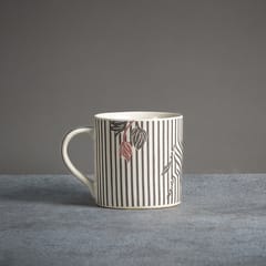 Almiro Tree Ceramic Coffee Mug for Hot & Cold Coffee, Milk & Tea Cup  with Zebra Design, Black, Pack of 1, 350ml