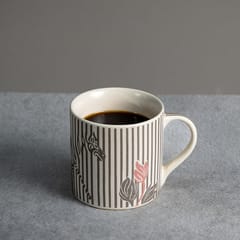 Almiro Tree Ceramic Coffee Mug for Hot & Cold Coffee, Milk & Tea Cup  with Zebra Design, Black, Pack of 1, 350ml