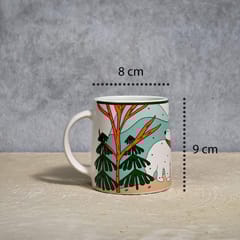 Almiro Tree Ceramic Coffee Mug for Hot & Cold Coffee, Milk & Tea Cup  with Polar Bear Design, Black, Pack of 1, 350ml